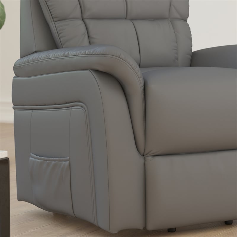 Pemberly Row Remote Powered Lift Recliner for Elderly in Gray