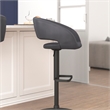 Pemberly Row Adjustable Height Barstool with Mid-Back & Black Base in Gray