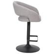 Pemberly Row Adjustable Height Barstool with Mid-Back & Black Base in Gray