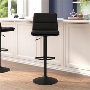 Pemberly Row Set of 2 Armless Adjustable Height Barstools in Black