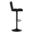 Pemberly Row Set of 2 Armless Adjustable Height Barstools in Black