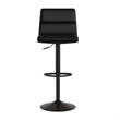 Pemberly Row Set of 2 Armless Adjustable Height Barstools in Black