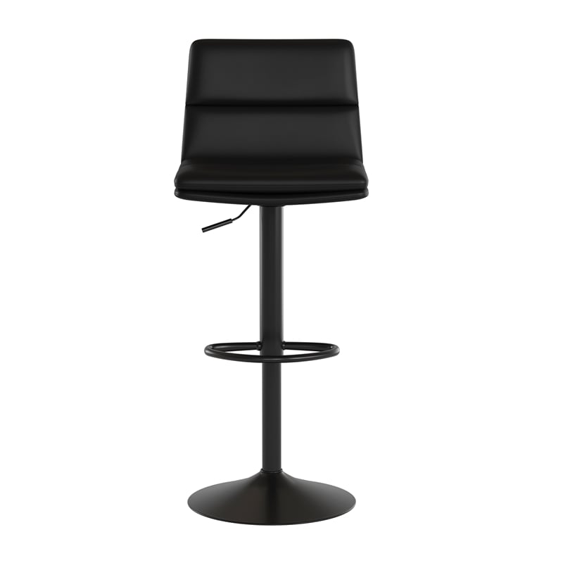Pemberly Row Set of 2 Armless Adjustable Height Barstools in Black