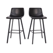 Pemberly Row Set of 2 Indoor Armless Iron Barstools in Black