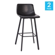 Pemberly Row Set of 2 Indoor Armless Iron Barstools in Black