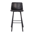 Pemberly Row Set of 2 Indoor Armless Iron Barstools in Black