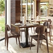 Pemberly Row Solid Wood Dining Chair with Curved Backrest in Antique Copper