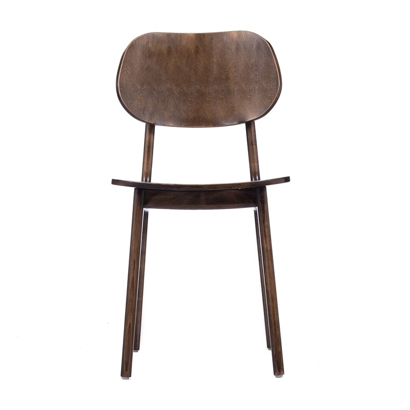 Pemberly Row Solid Wood Dining Chair with Curved Backrest in Antique Copper