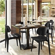 Pemberly Row Solid Wood Dining Chair with Curved Backrest in Black