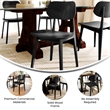 Pemberly Row Solid Wood Dining Chair with Curved Backrest in Black