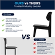 Pemberly Row Solid Wood Dining Chair with Curved Backrest in Black