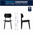 Pemberly Row Solid Wood Dining Chair with Curved Backrest in Black