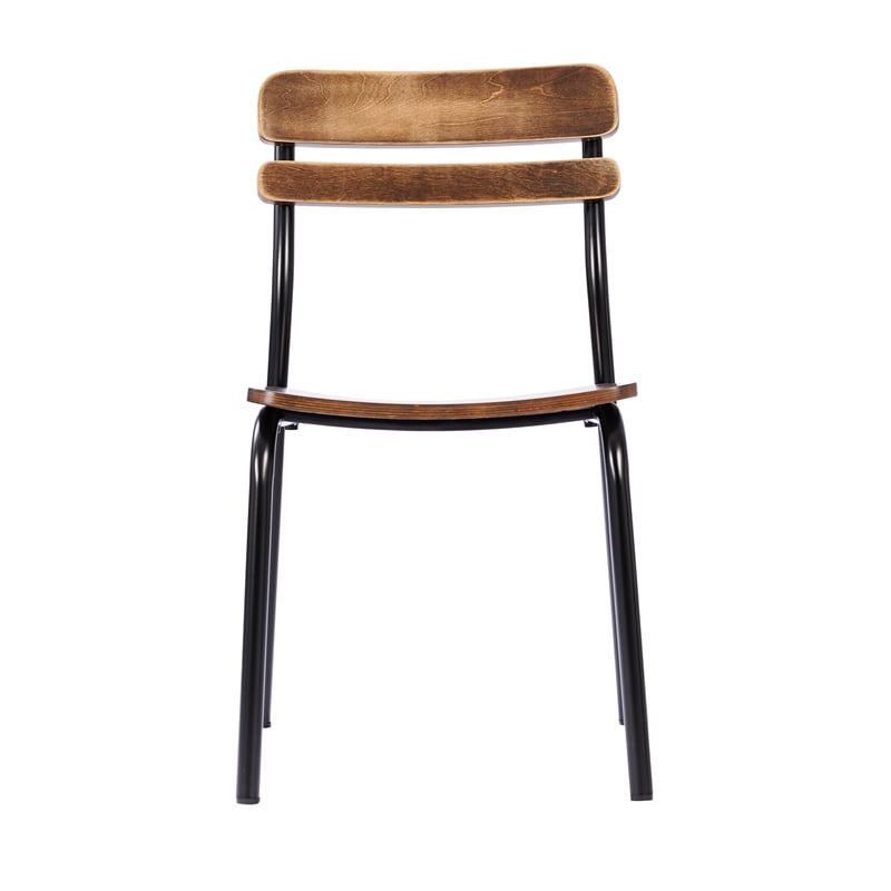 Pemberly Row Solid Wood Dining Chair with Black Frame in Antique Copper