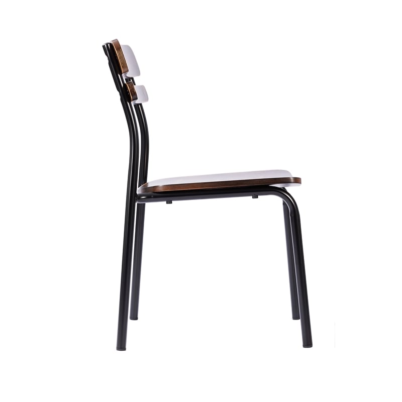 Pemberly Row Solid Wood Dining Chair with Black Frame in Antique Copper