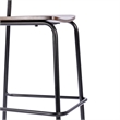 Pemberly Row Solid Wood Bar Stool with Black Frame in Antique Copper