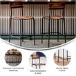 Pemberly Row Solid Wood Bar Stool with Black Frame in Antique Copper