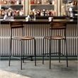 Pemberly Row Solid Wood Bar Stool with Black Frame in Antique Copper