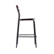 Pemberly Row Solid Wood Bar Stool with Black Frame in Antique Copper