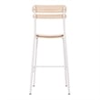 Pemberly Row Solid Wood Bar Stool with White Frame in Antique White