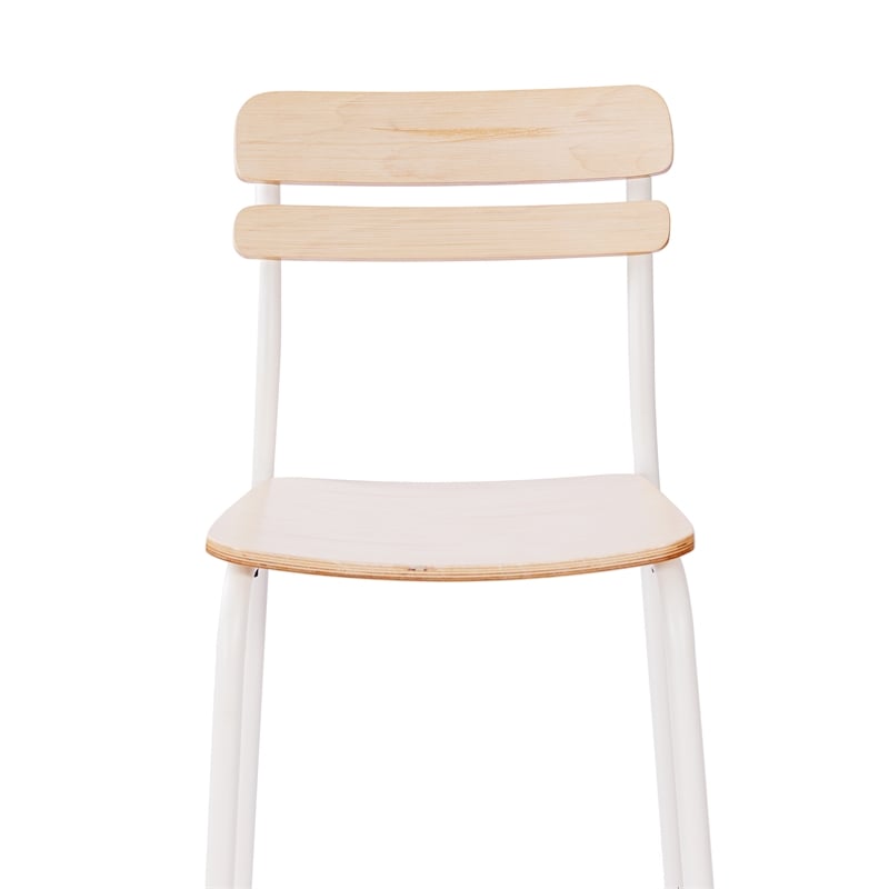 Pemberly Row Solid Wood Bar Stool with White Frame in Antique White