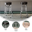 Pemberly Row Backless Double Ring Chrome Swivel Barstool in Dark Brown