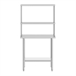 Pemberly Row 24x36 Stainless Steel Work Table with 2 Overshelves and Undershelf