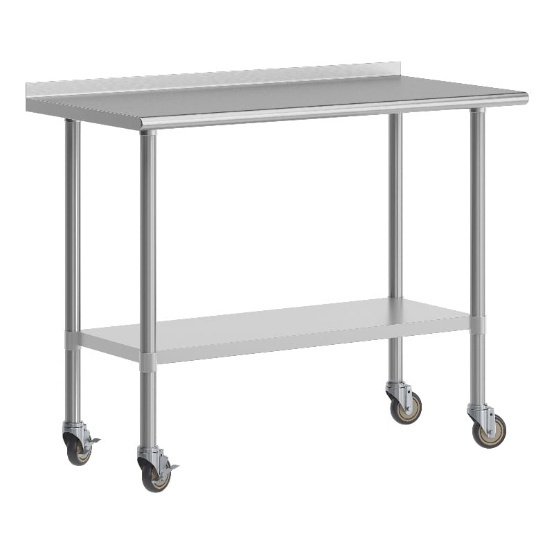 Pemberly Row 24x48 Stainless Steel Work Table with 1.5