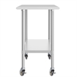Pemberly Row 24x72 Stainless Steel 18 Gauge Work Table with Undershelf & Casters