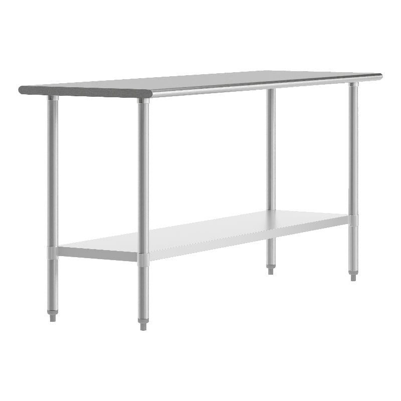 Pemberly Row 24x72 Stainless Steel 18 Gauge Work Table with Undershelf