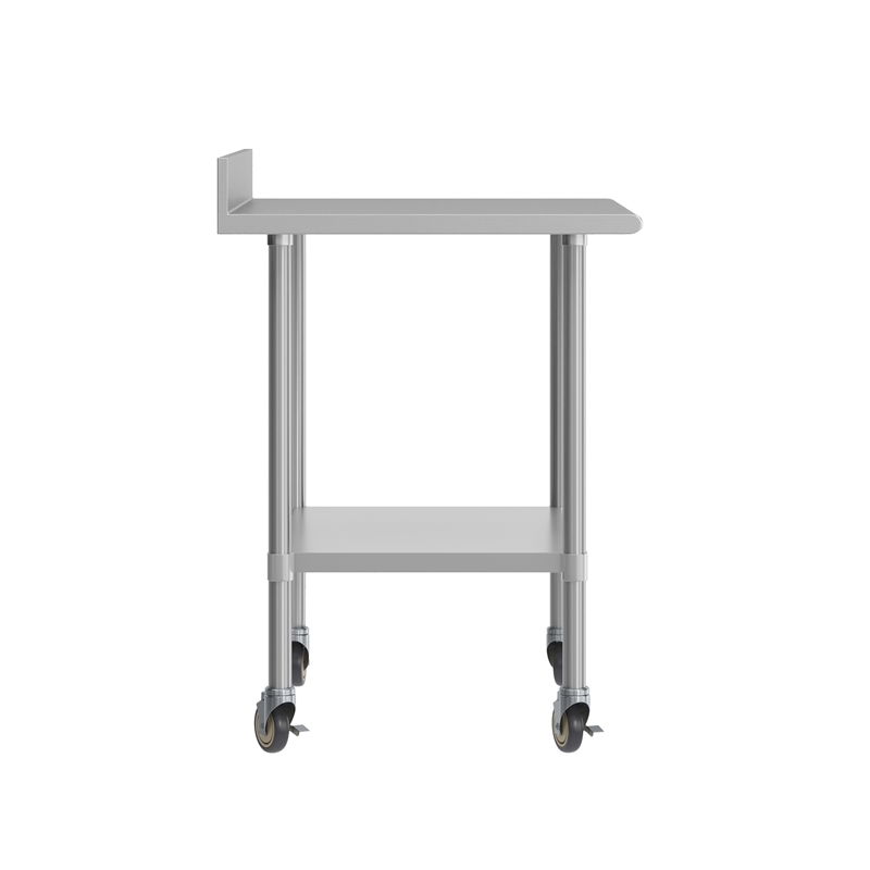 Pemberly Row 30x36 Stainless Steel Work Table with 4