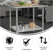 Pemberly Row Stainless Steel Kitchen Prep & Work Table with Shelf & Backsplash