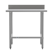 Pemberly Row Stainless Steel Kitchen Prep & Work Table with Shelf & Backsplash