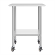 Pemberly Row 30x48 Stainless Steel 18 Gauge Work Table with Undershelf & Casters