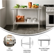 Pemberly Row 30x48 Stainless Steel 18 Gauge Work Table with Undershelf