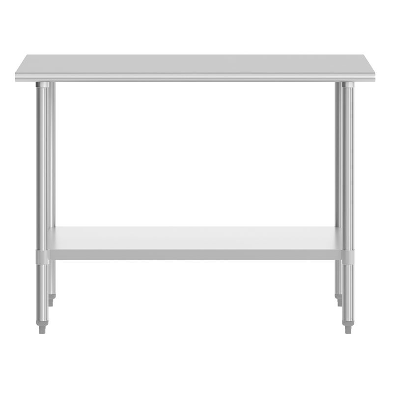 Pemberly Row 30x48 Stainless Steel 18 Gauge Work Table with Undershelf