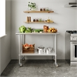 Pemberly Row 30x48 Stainless Steel Work Table with 4