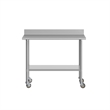 Pemberly Row 30x48 Stainless Steel Work Table with 4