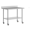 Pemberly Row 30x48 Stainless Steel Work Table with 4