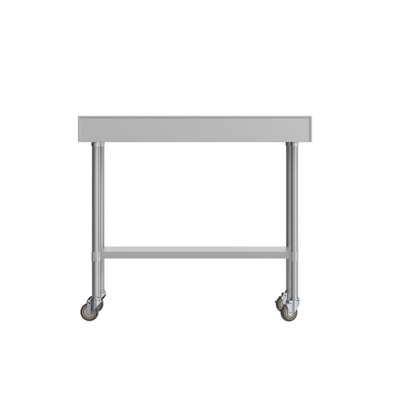 Pemberly Row 30x48 Stainless Steel Work Table with 4