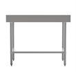 Pemberly Row Stainless Steel Kitchen Prep & Work Table with Shelf & Backsplash