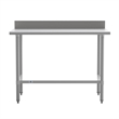 Pemberly Row Stainless Steel Kitchen Prep & Work Table with Shelf & Backsplash