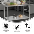 Pemberly Row Stainless Steel Kitchen Prep & Work Table with Shelf & Backsplash
