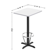 Pemberly Row 24x30 White Dining Table Top with Bar Height Base and Footring