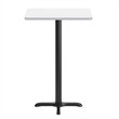 Pemberly Row 24x30 White Dining Table Top with Black Bar Height X Base