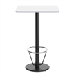 Pemberly Row 24x30 White Dining Table Top with Black Bar Height Base & Footring