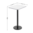Pemberly Row 24x30 White Dining Table Top with Black Bar Height Base