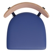 Pemberly Row Metal Barstool with Seat and Wood Boomerang Back in Blue/Natural