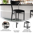 Pemberly Row Metal Barstool with Seat and Boomerang Back in Black