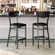Pemberly Row Metal Barstool with Seat and Boomerang Back in Black