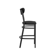 Pemberly Row Metal Barstool with Seat and Boomerang Back in Black